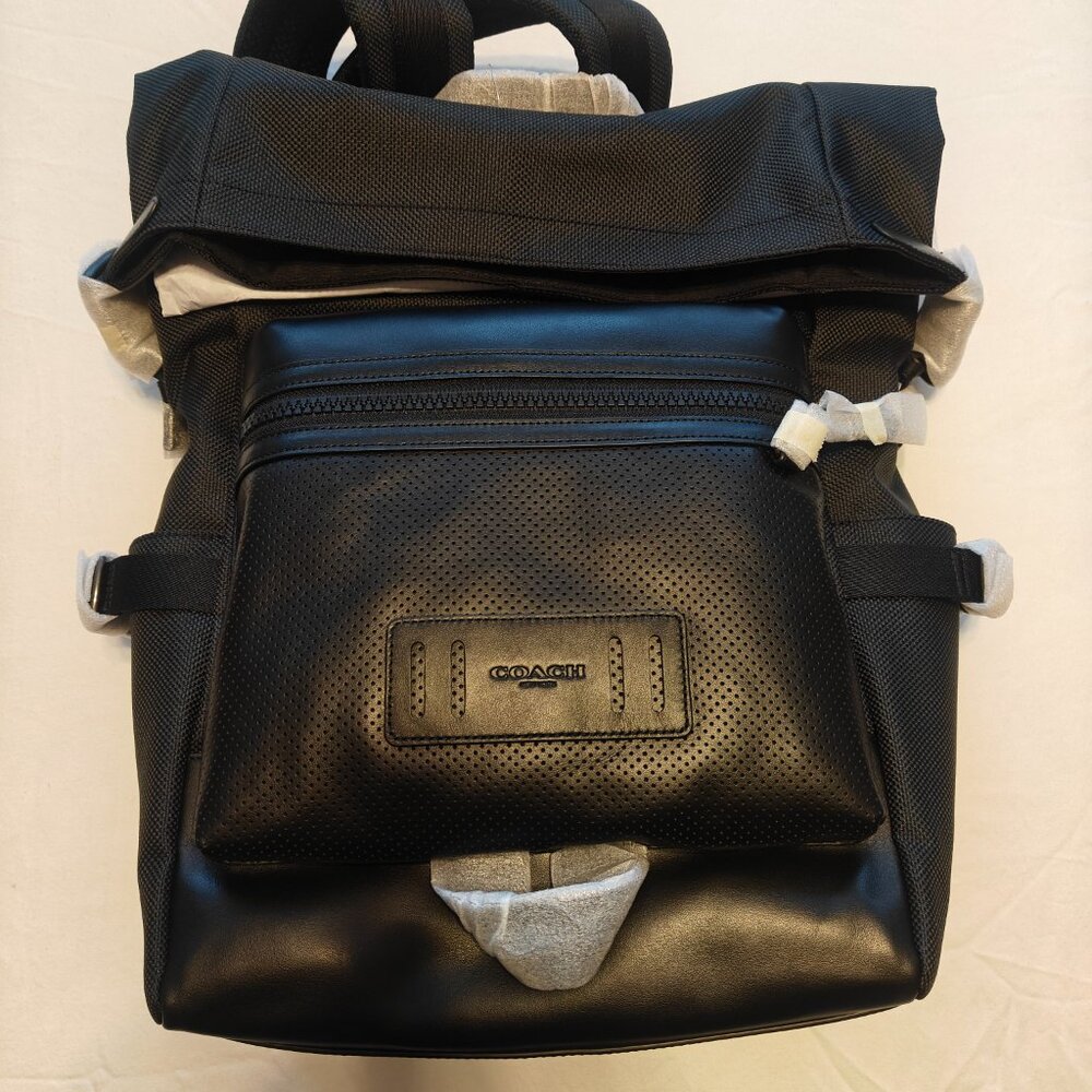 New in Original Packaging - COACH  Men’s TERRAIN ROLL TOP Backpack Black F24676 - Picture 2 of 10
